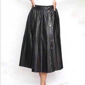 Zara Pleated Faux Leather Skirt
